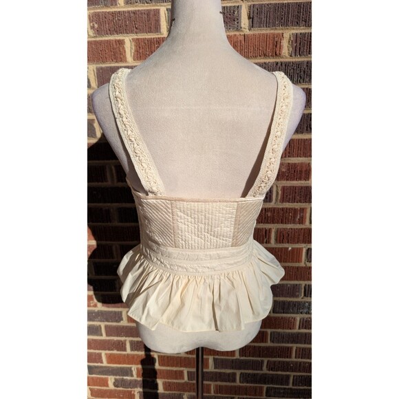 ULLA JOHNSON Orla Corset Top- Lace Up Peplum Bustier-Ivory White- NWT Sz 4 - Picture 5 of 12
